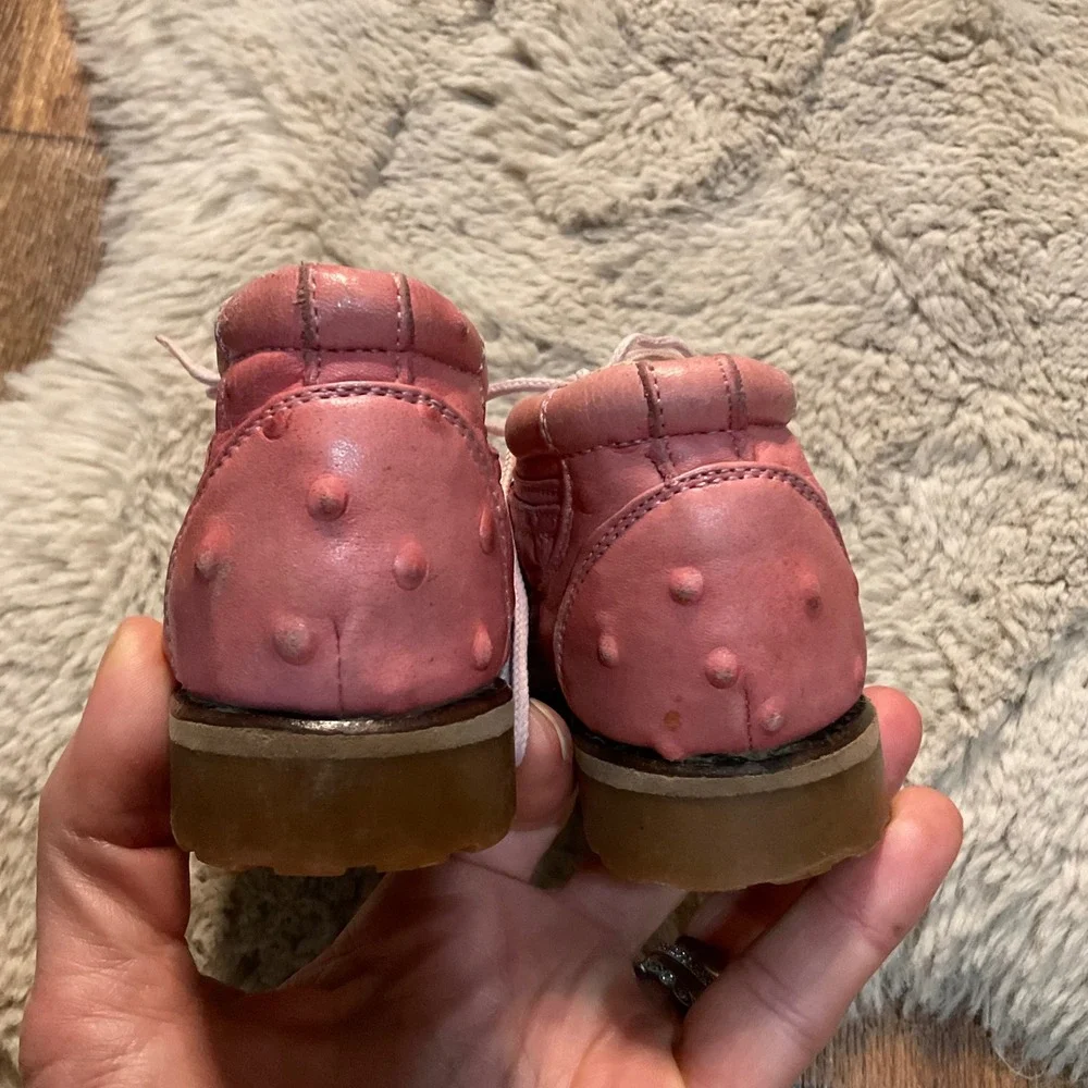 Alamos Leather Lace Up Chukka Boots Leather Pink Size 9 Toddler Western Cowgirl‎